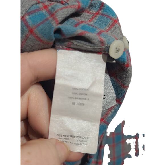 J. Crew Gray Blue Windowpane Classic Button Shirt Size XL - Picture 7 of 7